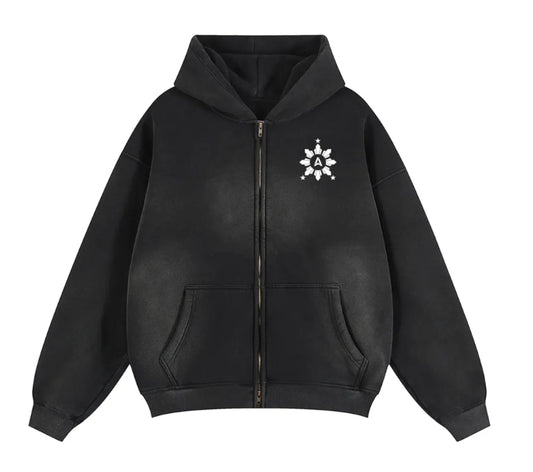 # Ampilfied Dragon-Sampaguita Sunfade 2-Way Zipper Boxy Fleece Hoodie