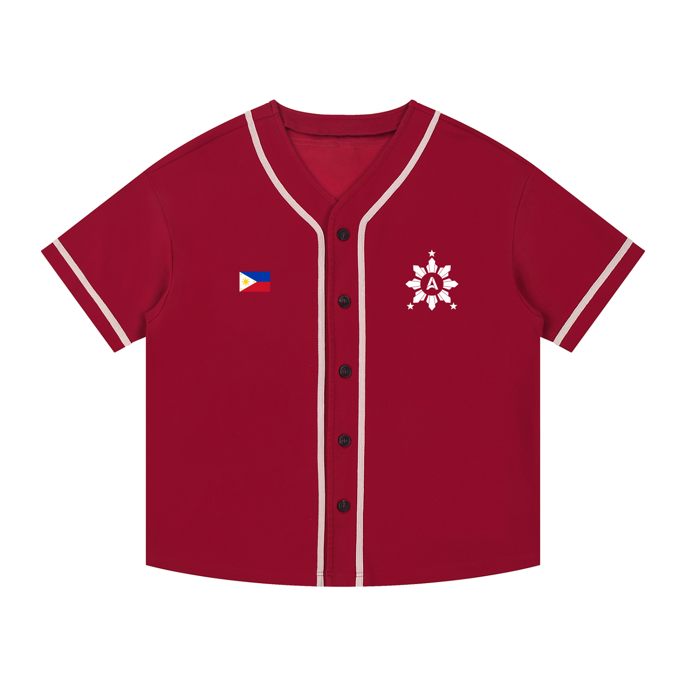 Contrast Piped Button-Up Jersey