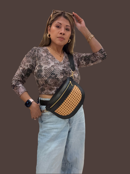 Rattan Crossbody Bag