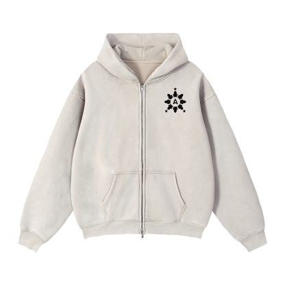 Ampilfied Kalesa Zip-Through Boxy Fleece Hoodie