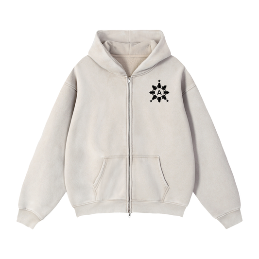 Ampilfied Kalesa Zip-Through Boxy Fleece Hoodie