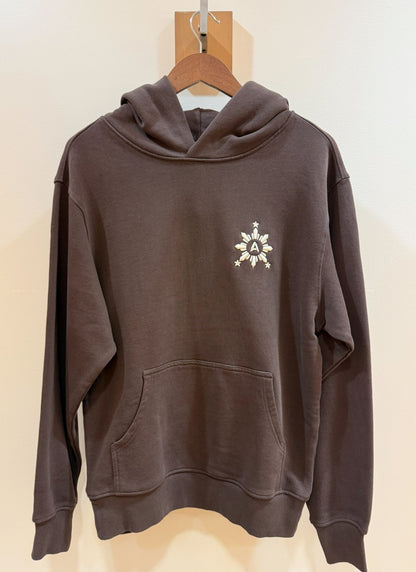 # Brown Puff Embroidered Hoodie Oversize Pre-Shrunk, Unisex