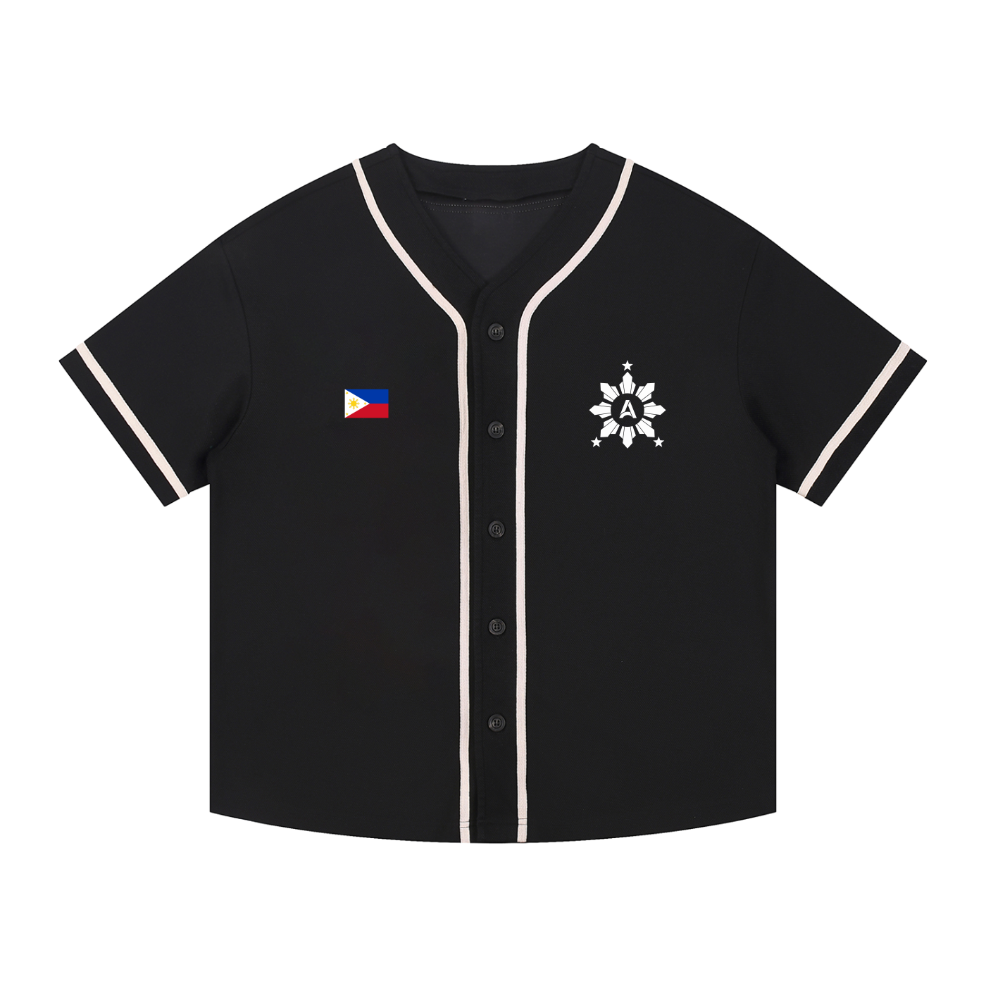 Contrast Piped Button-Up Jersey